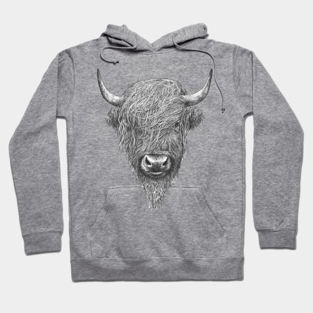 Highland Bull Hoodie by kodamorkovkart